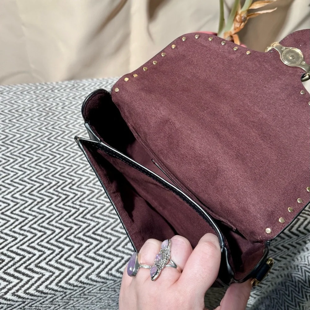 Coach Georgie Saddle Bag in Colorblock Signature Canvas & Rivets - 2021 - EUC - Picture 5 of 16
